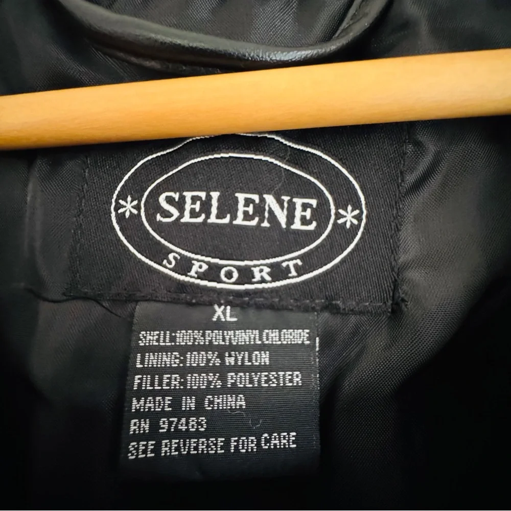Edgy Black Quilted‎ Faux Leather Zip Up Vest Selene Sport Size XL